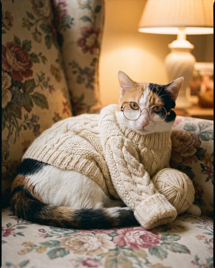 The same calico cat as Cozy Grandma