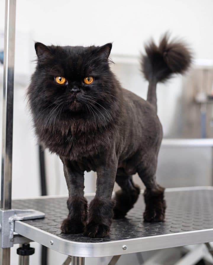Persian Cat portrait in the Summer Shave style