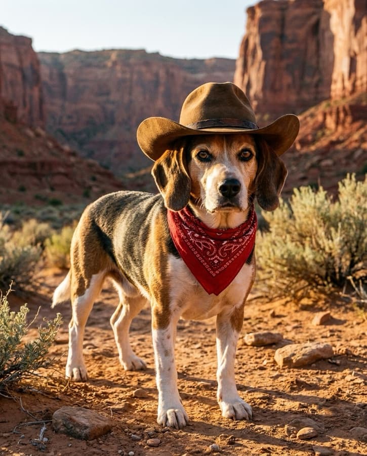 Pet portrait in the Rodeo Legend style