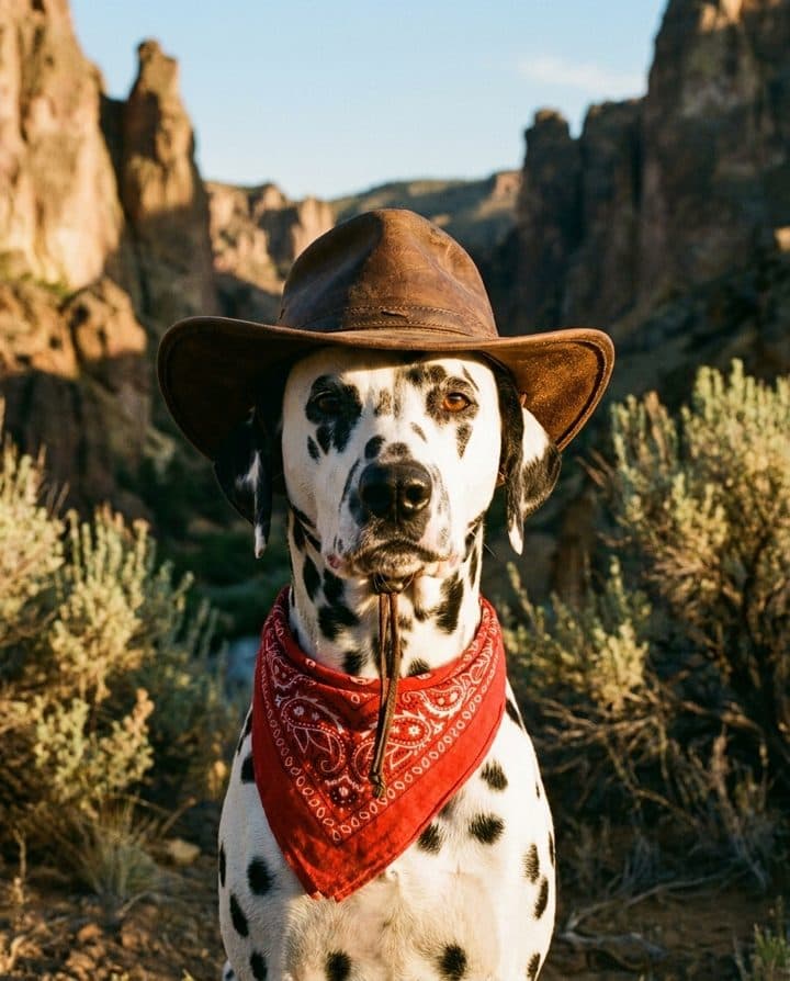 Dalmatian portrait in the Rodeo Legend style