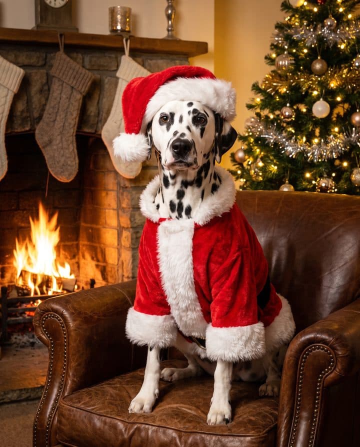 The same dalmatian as Santa Paws