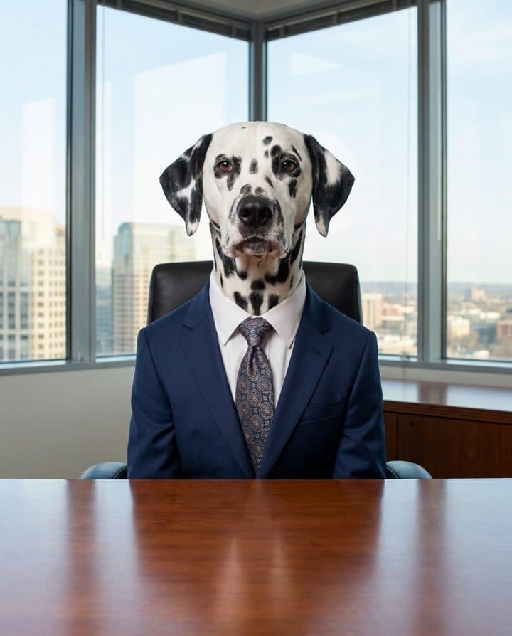 Dalmatian portrait in the Tiny CEO style