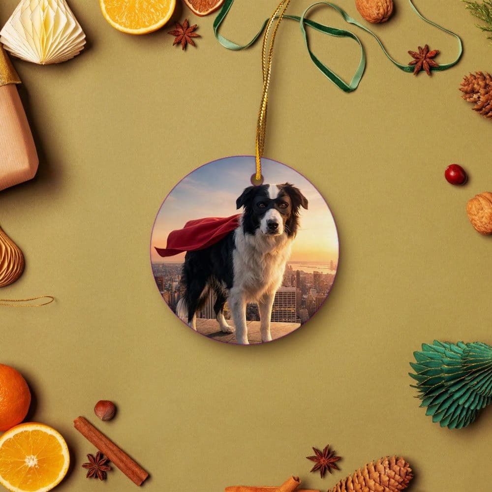 Custom dog portrait ornament, a gift for a dog mom